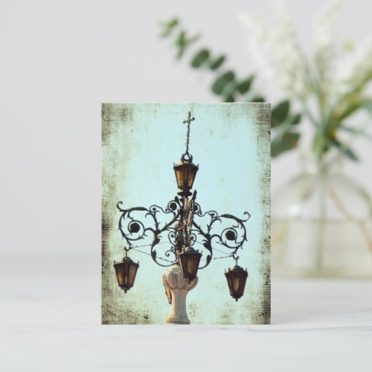 Plaza Light Muzieknoten Grunge Briefkaart (Staand voorkant)