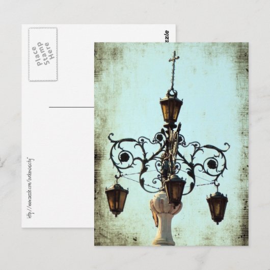 Plaza Light Muzieknoten Grunge Briefkaart (Voorkant / Achterkant)