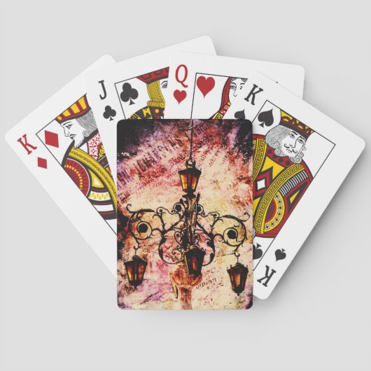 Plaza Light Pink Grunge Pokerkaarten (Achterkant)