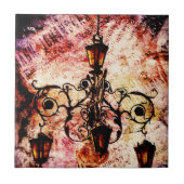 Plaza Light Pink Grunge Tegeltje (Voorkant)