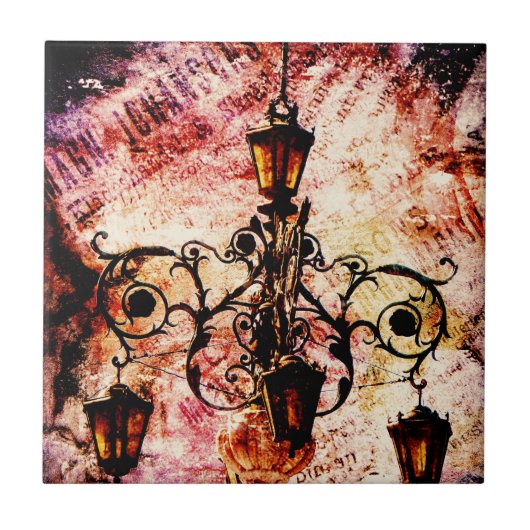 Plaza Light Pink Grunge Tegeltje (Voorkant)