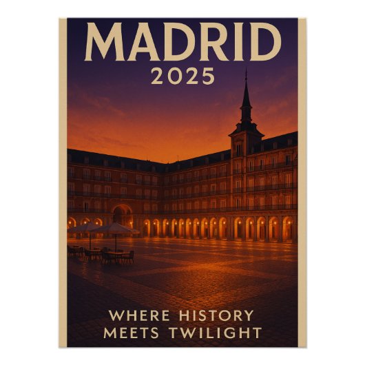 Plaza Mayor Glow – Madrid Perfect Poster (Voorkant)