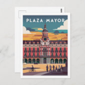 Plaza Mayor, Madrid Reizen Briefkaart (Voorkant / Achterkant)