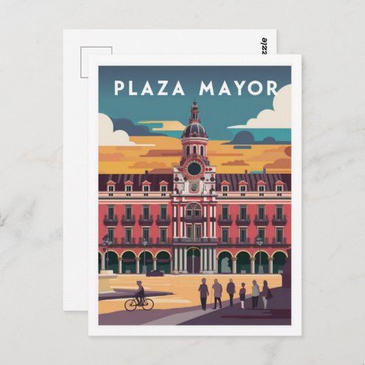 Plaza Mayor, Madrid Reizen Briefkaart (Voorkant / Achterkant)