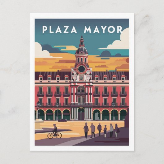 Plaza Mayor, Madrid Reizen Briefkaart (Voorkant)