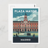 Plaza Mayor, Madrid Reizen Briefkaart (Voorkant / Achterkant)