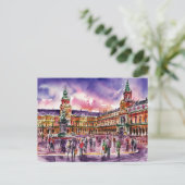 Plaza Mayor, Madrid Waterverf schilderij Briefkaart (Staand voorkant)