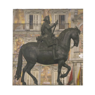 Plaza Mayor met standbeeld van Filipe III, Madrid, Notitieblok