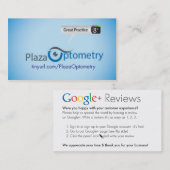 Plaza optometry visitekaartje (Voorkant / Achterkant)