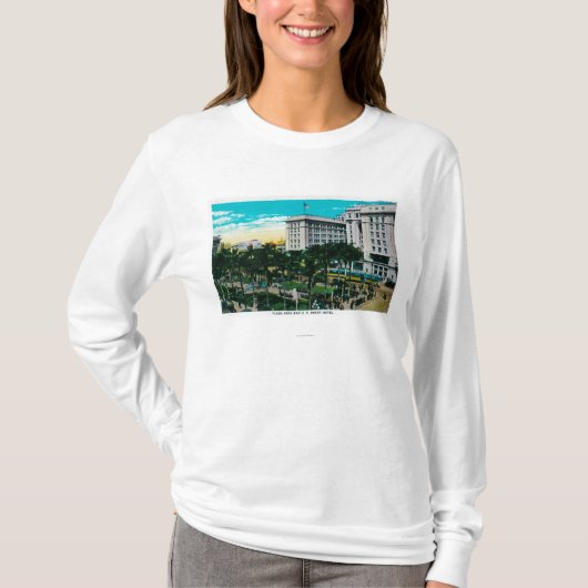 Plaza Park en U.S. Grant Hotel San Diego, CA T-shirt (Voorkant)