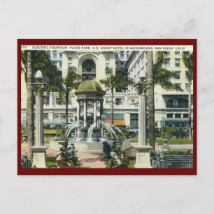 Plaza Park, Vintage van San Diego Briefkaart