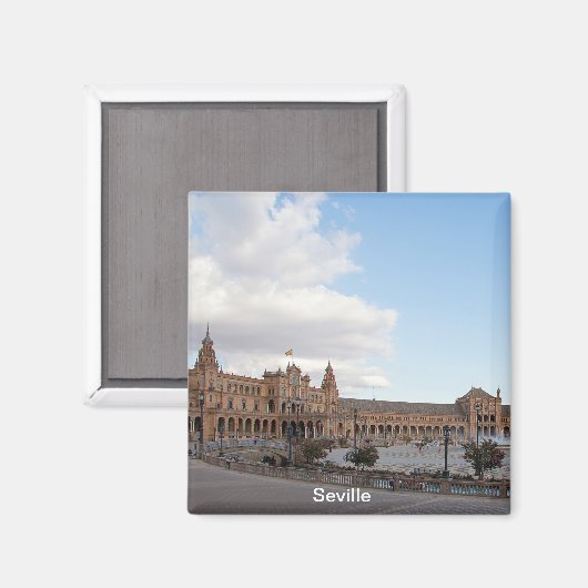 Plaza van Spanje in Sevilla Magneet (Voorkant / Achterkant)