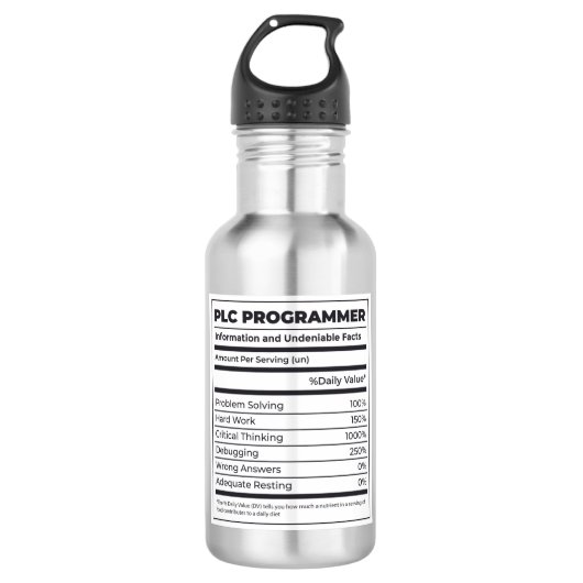 PLC Programmer Funny Programming Facts Waterfles (Voorkant)