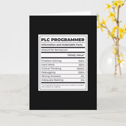 PLC Programmeur Grappige Programmeringsfeiten Kaart (Gele Bloem)