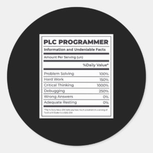 PLC Programmeur Grappige Programmeringsfeiten Ronde Sticker
