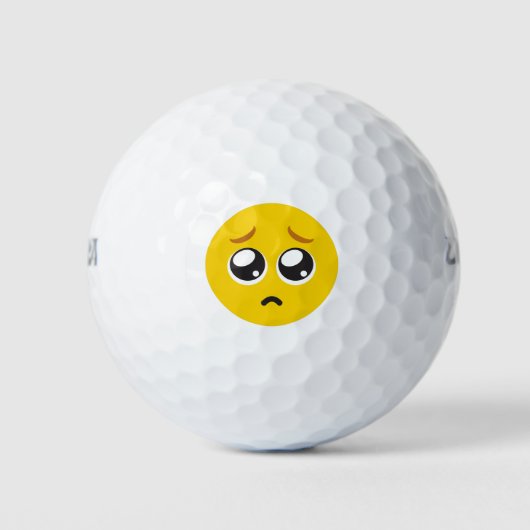 Pleading Face Emoji Golfballen (Voorkant)