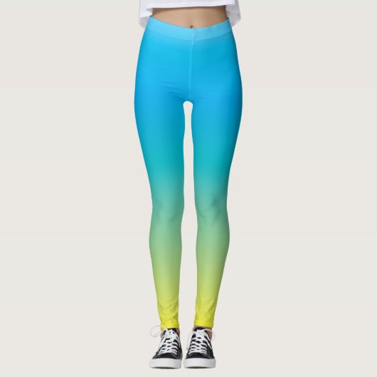 Pleasant hout (groene blauwe gele gradiëntkleur) leggings (Voorkant)