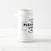 Pleasant Lake White/Gold Stein Bierpul (Voorkant links)