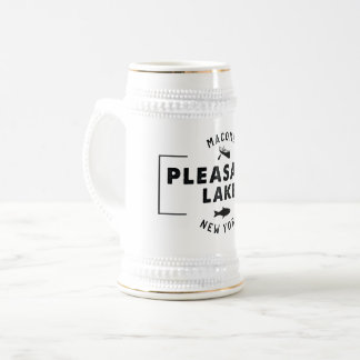 Pleasant Lake White/Gold Stein Bierpul