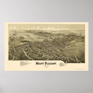 Pleasant monteren, PA Panorama Map - 1900 Poster