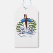 Pleasant Mountain Ski Bridgton logo. Cadeaulabel (Voorkant)
