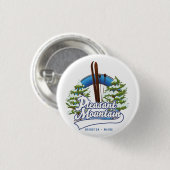 Pleasant Mountain Ski Bridgton logo. Ronde Button 3,2 Cm (Voorkant /achterkant)