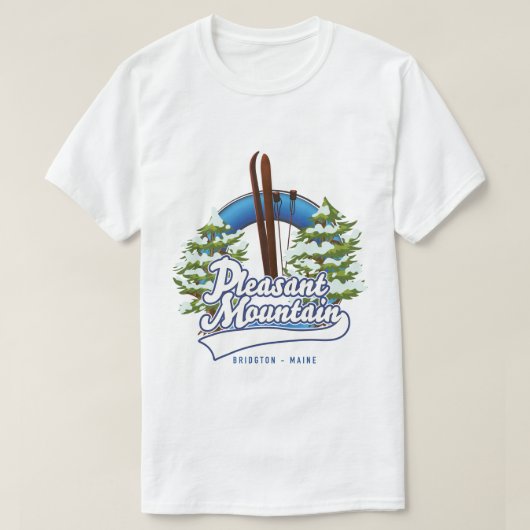 Pleasant Mountain Ski Bridgton logo. T-shirt (Design voorkant)