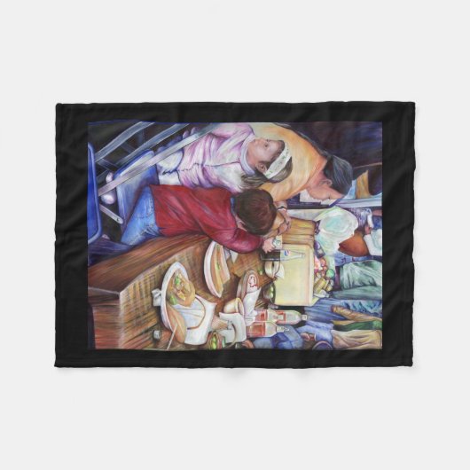 Pleasant Picnic, Mexico Fleece Deken (Voorkant (Horizontaal))