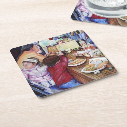 Pleasant Picnic, Mexico Kartonnen Onderzetters (Schuin)