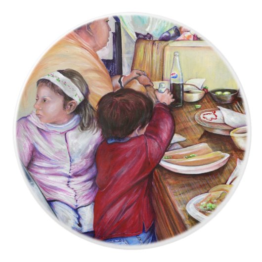 Pleasant Picnic, Mexico Keramische Knop (Voorkant)