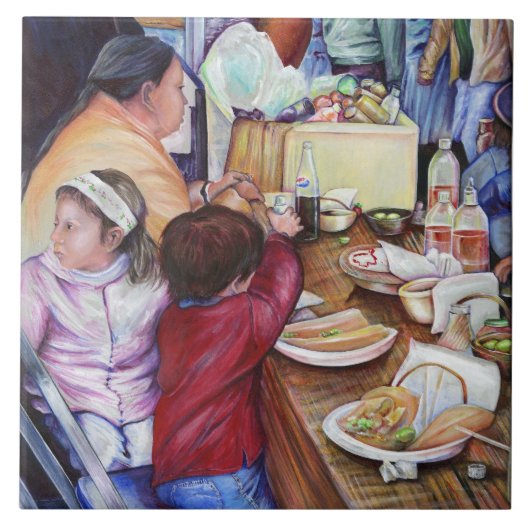 Pleasant Picnic, Mexico Tegeltje (Voorkant)