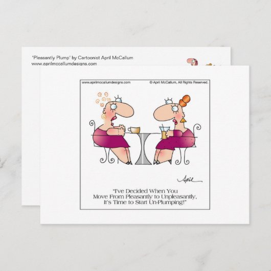 PLEASANT PLUMP Briefkaart van April McCallum (Voorkant / Achterkant)
