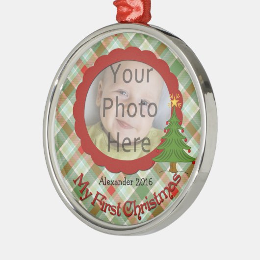 Pleasant Pset Baby's eerste kerstversiering Metalen Ornament (Links)