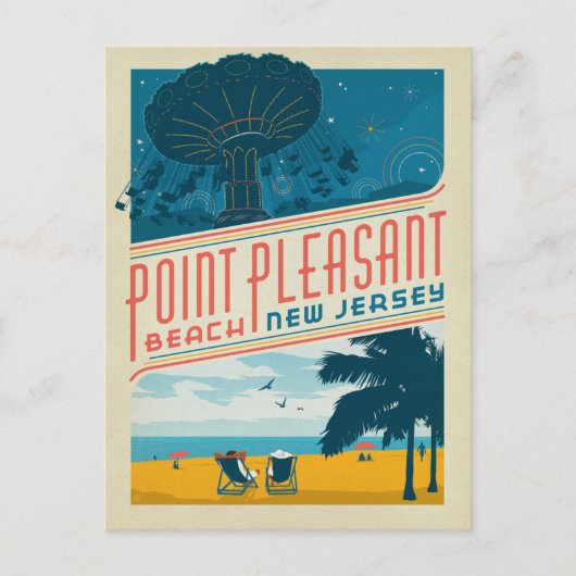 Pleasant-punt, NJ Briefkaart (Voorkant)