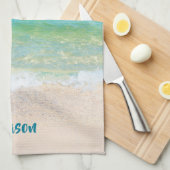 Pleasant strand (met gepersonaliseerde naam) theedoek (Quarter Fold)