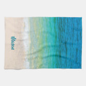 Pleasant strand (met gepersonaliseerde naam) theedoek (Horizontaal)