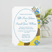 Pleasant Sunflower Beauty Wedding Kaart (Staand voorkant)