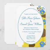 Pleasant Sunflower Beauty Wedding Kaart (Voorkant / Achterkant)