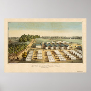 Pleasant-ziekenhuizen in Washington, DC 1862 Poster