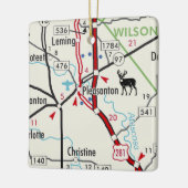 Pleasanton TX  Map Keramisch Ornament (Links)
