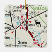 Pleasanton TX  Map Keramisch Ornament (Achterkant)