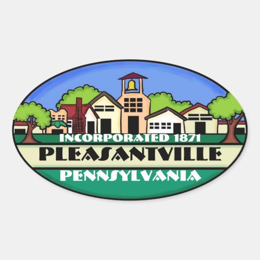 Pleasantville Pennsylvania kleine stad stickers (Voorkant)