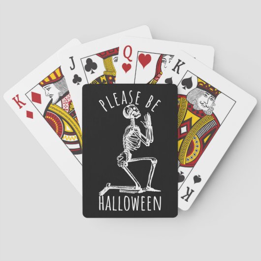 Please Be Halloween Spooky Season Skeleton Pokerkaarten (Achterkant)