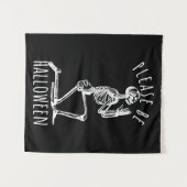 Please Be Halloween Spooky Season Skeleton Wandkleed (Voorkant (horizontaal))