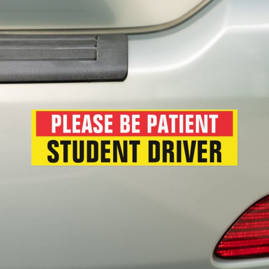 Please Be Patient Student Driver Car  Bumpersticker (Op auto)