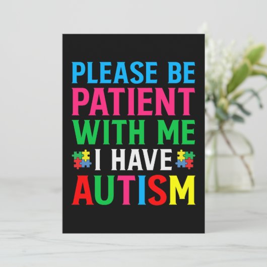 Please Be Patient With Me I Have Autism Save The Date (Staand voorkant)