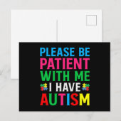 Please Be Patient With Me I Have Autism Uitnodiging Briefkaart (Voorkant / Achterkant)