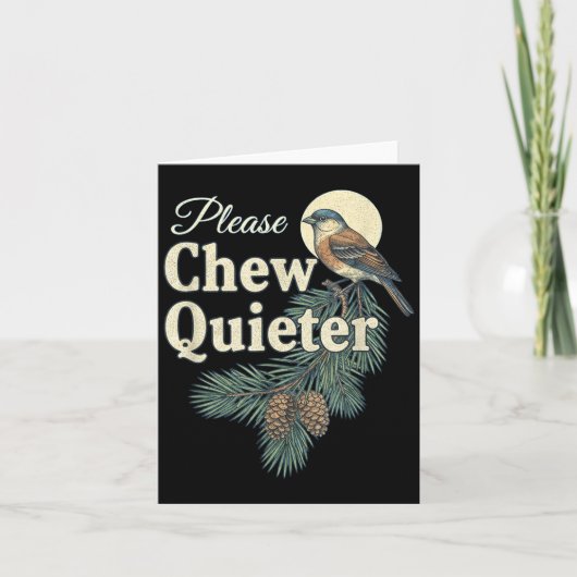 Please Chew Quieter Christmas Funny Novelty Kaart (Voorkant)