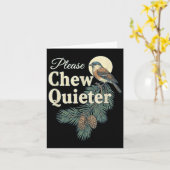 Please Chew Quieter Christmas Funny Novelty Kaart (Gele Bloem)