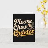 Please Chew Quieter Funny Bird Nature Kaart (Gele Bloem)